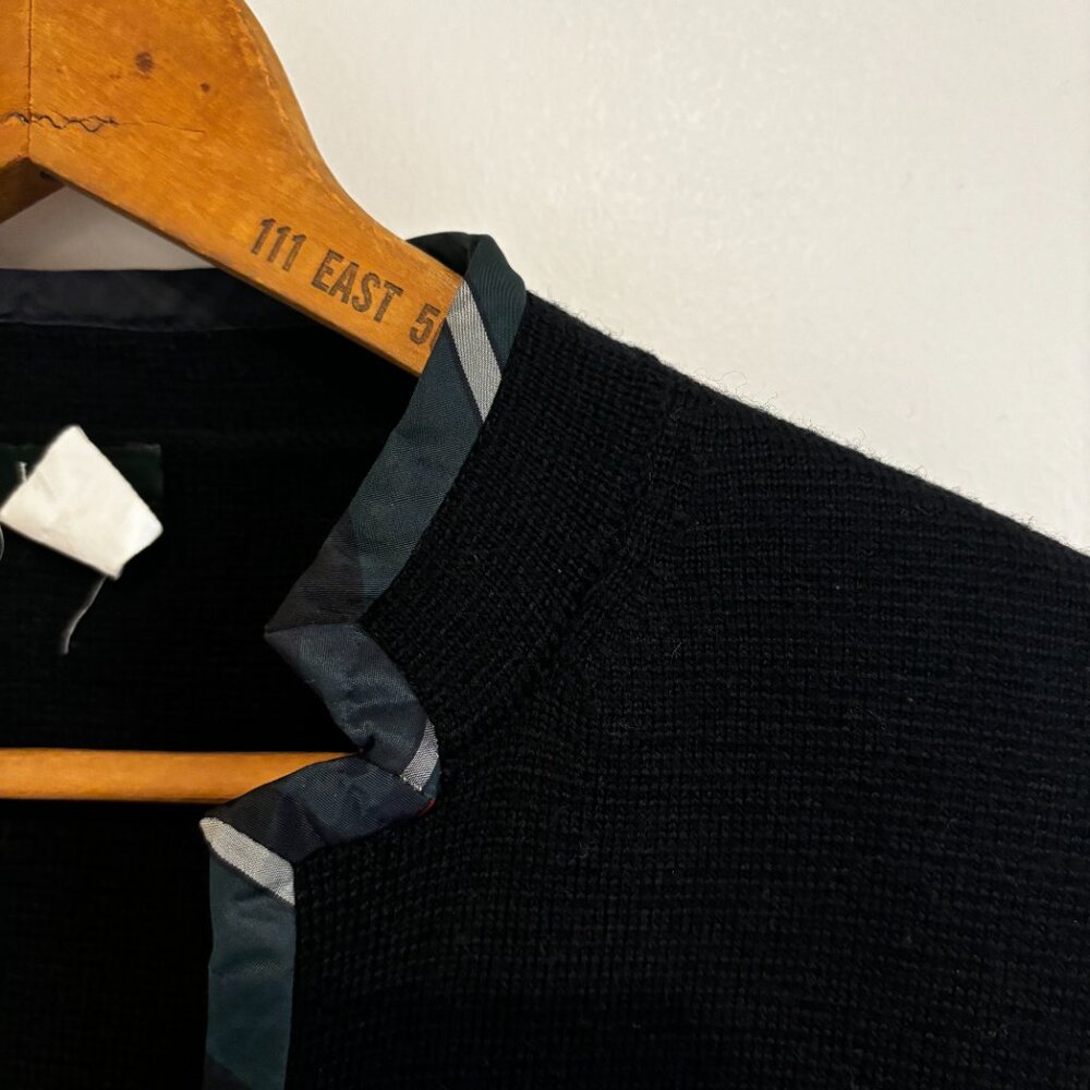 Vintage J.CREW Tartan Tipped Wool Cardigan